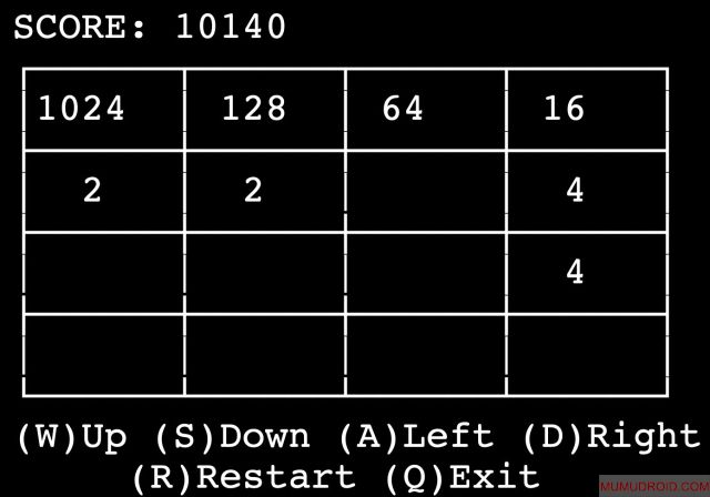 2048_played_on_a_terminal_using_the_curses_library